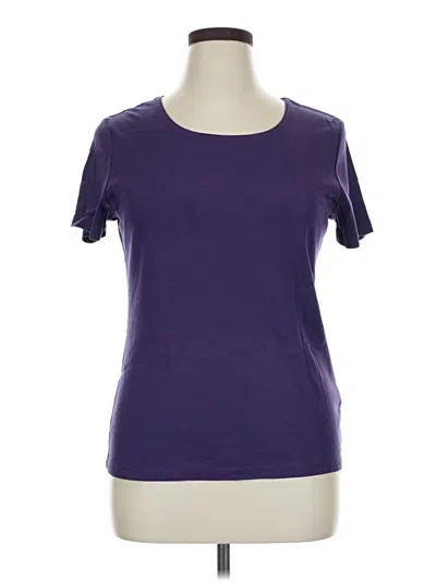 Pre-owned Karen Scott Short Sleeve T-shirt In Purple
