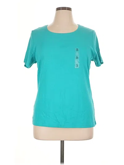 Pre-owned Karen Scott Short Sleeve T-shirt In Teal