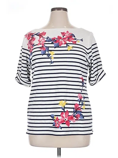 Pre-owned Karen Scott Short Sleeve T-shirt In White