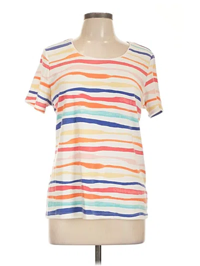 Pre-owned Karen Scott Short Sleeve T-shirt In White