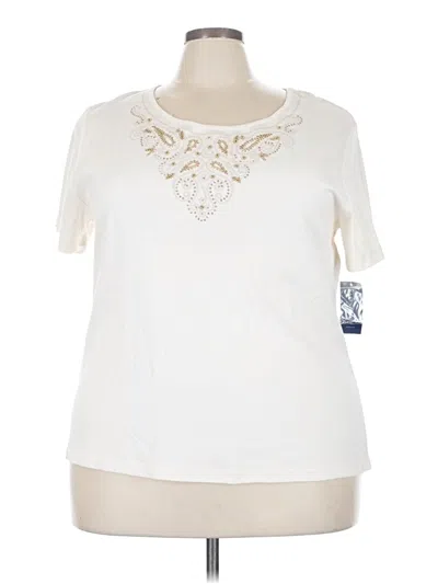 Pre-owned Karen Scott Short Sleeve T-shirt In White