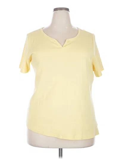 Pre-owned Karen Scott Short Sleeve T-shirt In Yellow