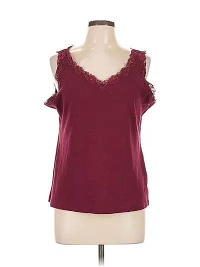 Pre-owned Karen Scott Sleeveless Blouse In Burgundy