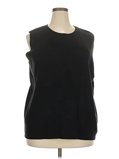 Pre-owned Karen Scott Sleeveless Top Black Crew Neck Tops
