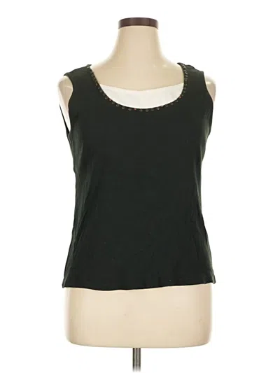 Pre-owned Karen Scott Sleeveless Top Black Scoop Neck Tops