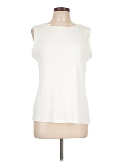 Pre-owned Karen Scott Sleeveless Top Ivory Boatneck Tops
