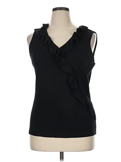Pre-owned Karen Scott Sleeveless T-shirt In Black