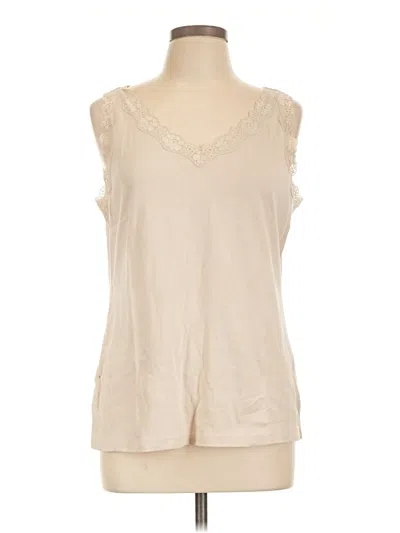 Pre-owned Karen Scott Sleeveless T-shirt In Ivory