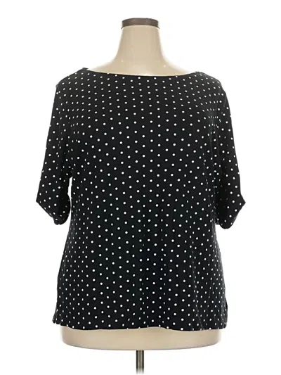 Pre-owned Karen Scott Sport 3/4 Sleeve Blouse In Black