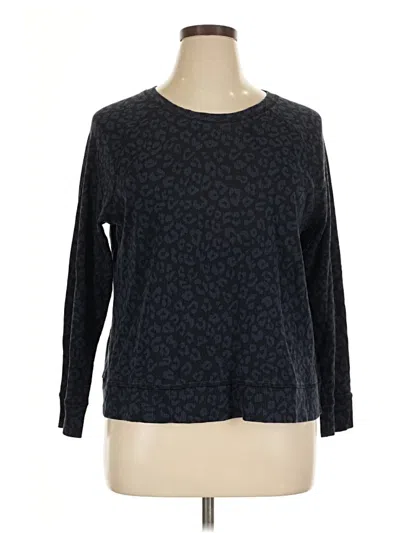 Pre-owned Karen Scott Sport 3/4 Sleeve T-shirt In Black