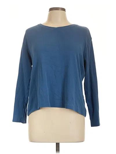 Pre-owned Karen Scott Sport 3/4 Sleeve T-shirt In Blue
