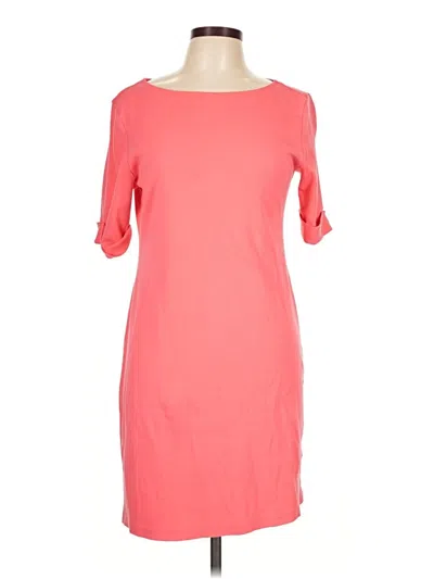 Pre-owned Karen Scott Sport 3/4 Sleeve T-shirt In Pink