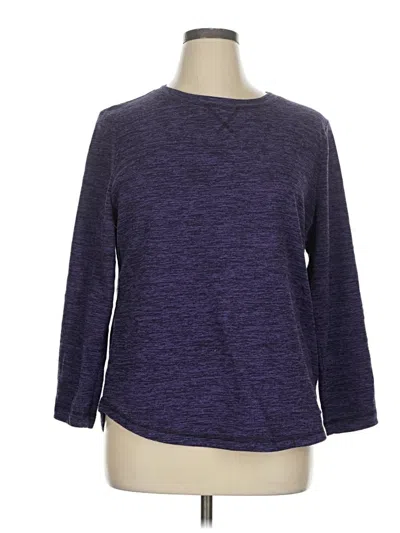 Pre-owned Karen Scott Sport 3/4 Sleeve T-shirt In Purple