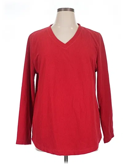 Pre-owned Karen Scott Sport 3/4 Sleeve T-shirt In Red