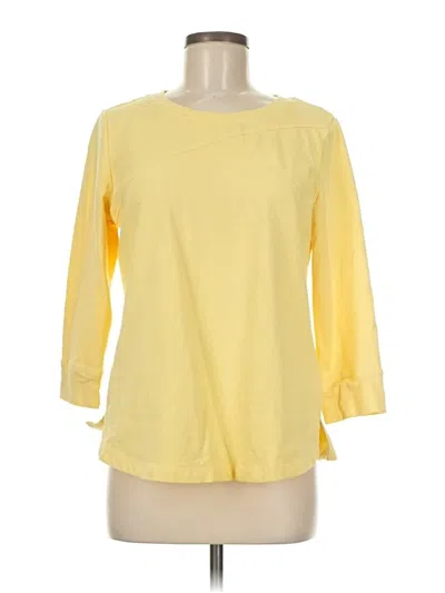 Pre-owned Karen Scott Sport 3/4 Sleeve T-shirt In Yellow