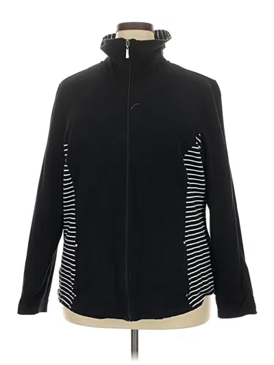 Pre-owned Karen Scott Sport Cardigan Sweater In Black