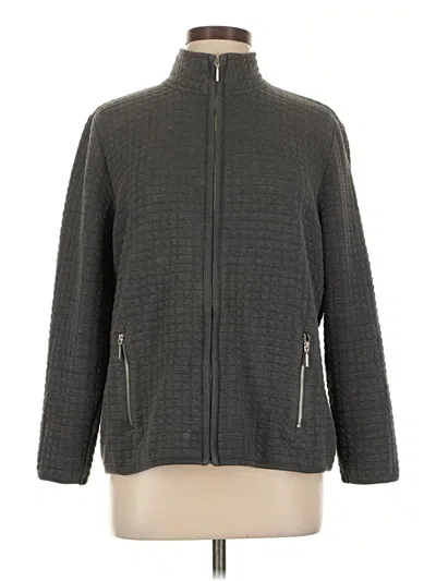 Pre-owned Karen Scott Sport Cardigan Sweater In Gray