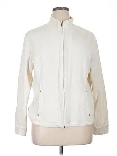 Pre-owned Karen Scott Sport Cardigan Sweater In Ivory