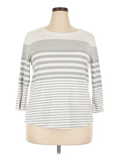 Pre-owned Karen Scott Sport Cardigan Sweater In Silver