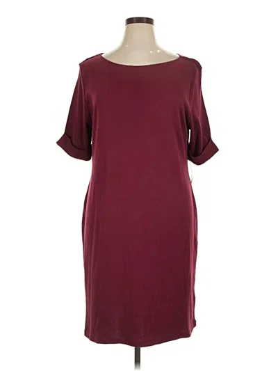 Pre-owned Karen Scott Sport Casual Dress In Burgundy
