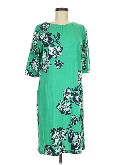Pre-owned Karen Scott Sport Casual Dress In Green