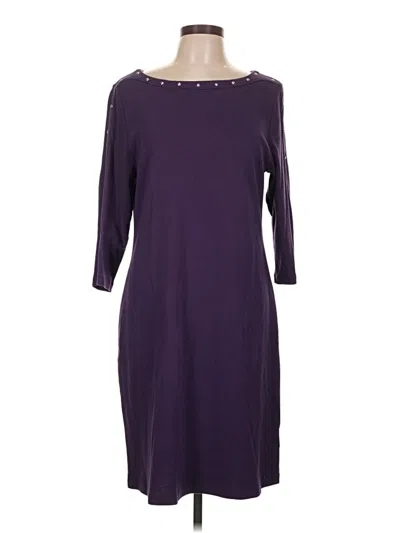 Pre-owned Karen Scott Sport Casual Dress In Purple