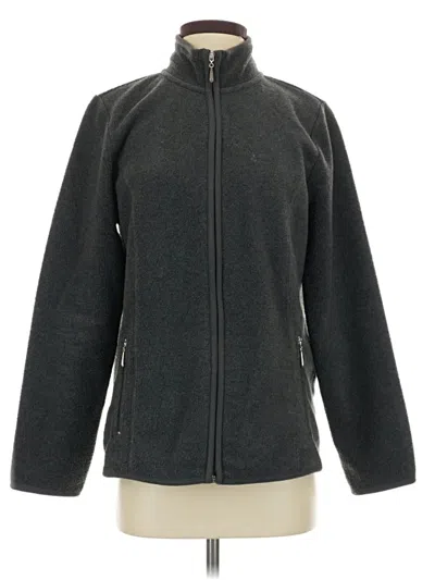Pre-owned Karen Scott Sport Fleece Jacket In Black