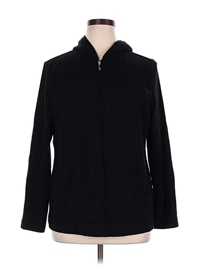 Pre-owned Karen Scott Sport Fleece Jacket In Black