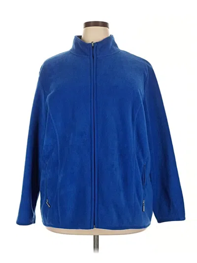 Pre-owned Karen Scott Sport Fleece Jacket In Blue