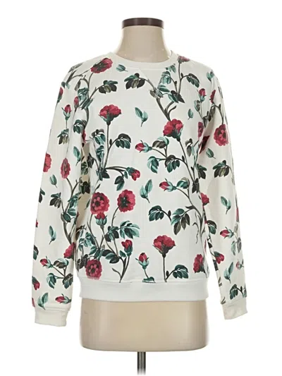 Pre-owned Karen Scott Sport Long Sleeve T-shirt In White