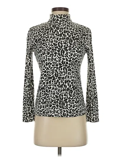 Pre-owned Karen Scott Sport Long Sleeve Turtleneck In Silver