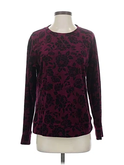 Pre-owned Karen Scott Sport Pullover Sweater In Burgundy