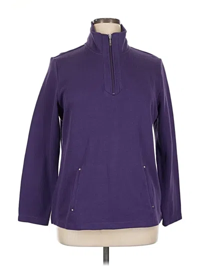 Pre-owned Karen Scott Sport Pullover Sweater In Purple