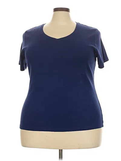 Pre-owned Karen Scott Sport Short Sleeve T-shirt In Blue