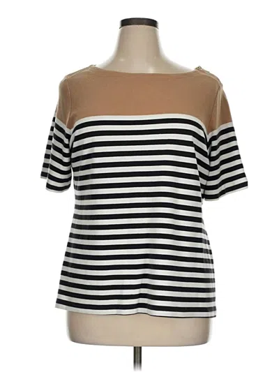Pre-owned Karen Scott Sport Short Sleeve T-shirt In Brown