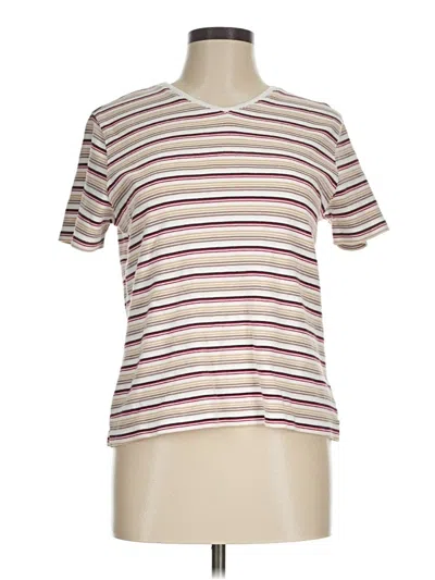 Pre-owned Karen Scott Sport Short Sleeve T-shirt In Ivory