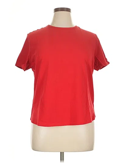 Pre-owned Karen Scott Sport Short Sleeve T-shirt In Red
