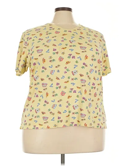 Pre-owned Karen Scott Sport Short Sleeve T-shirt In Yellow