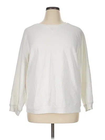 Pre-owned Karen Scott Sport Sweatshirt In White