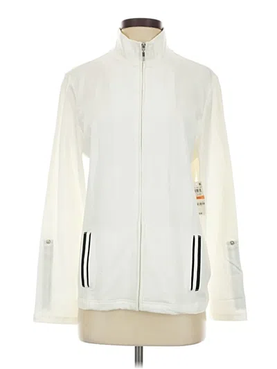 Pre-owned Karen Scott Sport Track Jacket In White