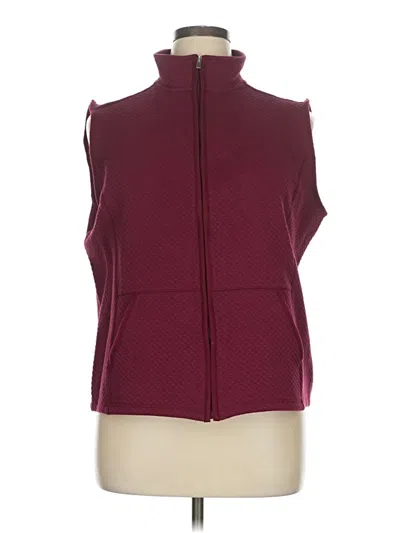 Pre-owned Karen Scott Sport Vest In Burgundy