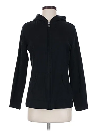 Pre-owned Karen Scott Sport Zip Up Hoodie In Black