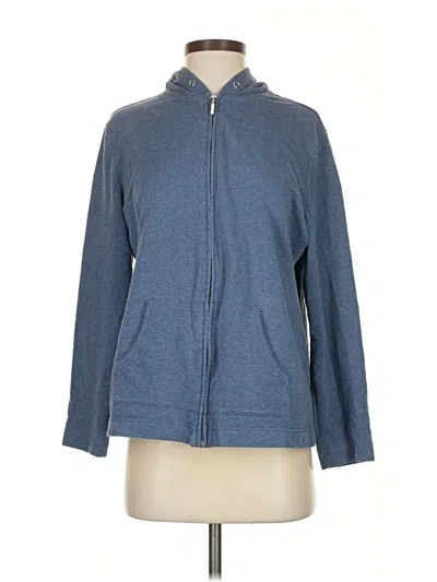 Pre-owned Karen Scott Sport Zip Up Hoodie In Blue