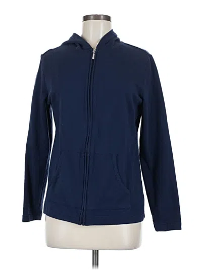 Pre-owned Karen Scott Sport Zip Up Hoodie In Blue