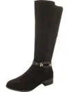 Karen Scott Stanell Womens Faux Suede Round Toe Knee-high Boots In Multi