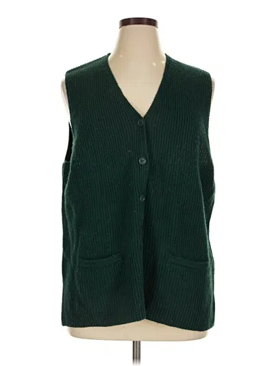 Pre-owned Karen Scott Sweater Vest In Green