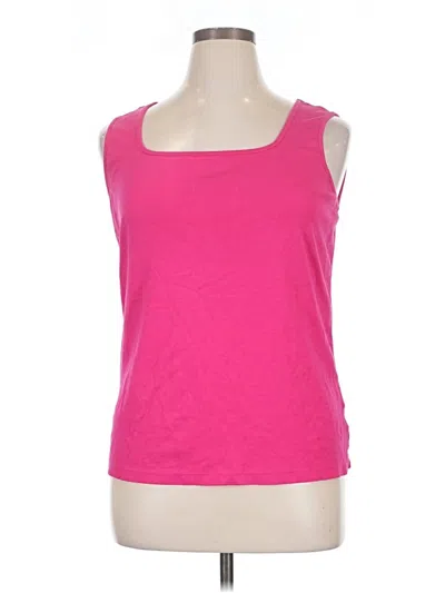 Pre-owned Karen Scott Tank Top Pink Strapless Neckline Tops
