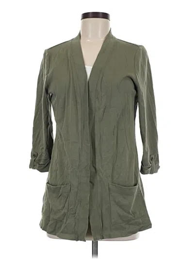 Pre-owned Karen Scott Trenchcoat In Green