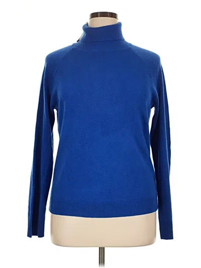 Pre-owned Karen Scott Turtleneck Sweater In Blue