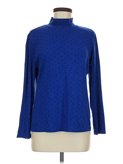 Pre-owned Karen Scott Turtleneck Sweater In Blue